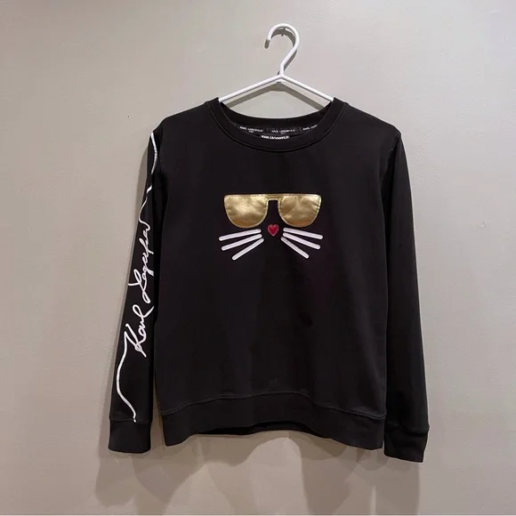 Karl Lagerfeld Sweaters Karl Lagerfeld Paris Choupette Cat Face Sweatshirt Poshmark